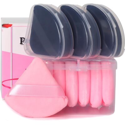 10Pcs Triangle Powder Puffs for Face PowderSoft Velour Makeup Setting Powder