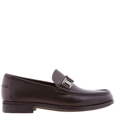 Pre-owned Ferragamo Salvatore  Men's Nilo Leather Loafers, Size 6 Eee In Check Description