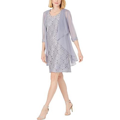 R&M Richards Женское кружевное вечернее коктейльное платье без рукавов Petites BHFO 7369