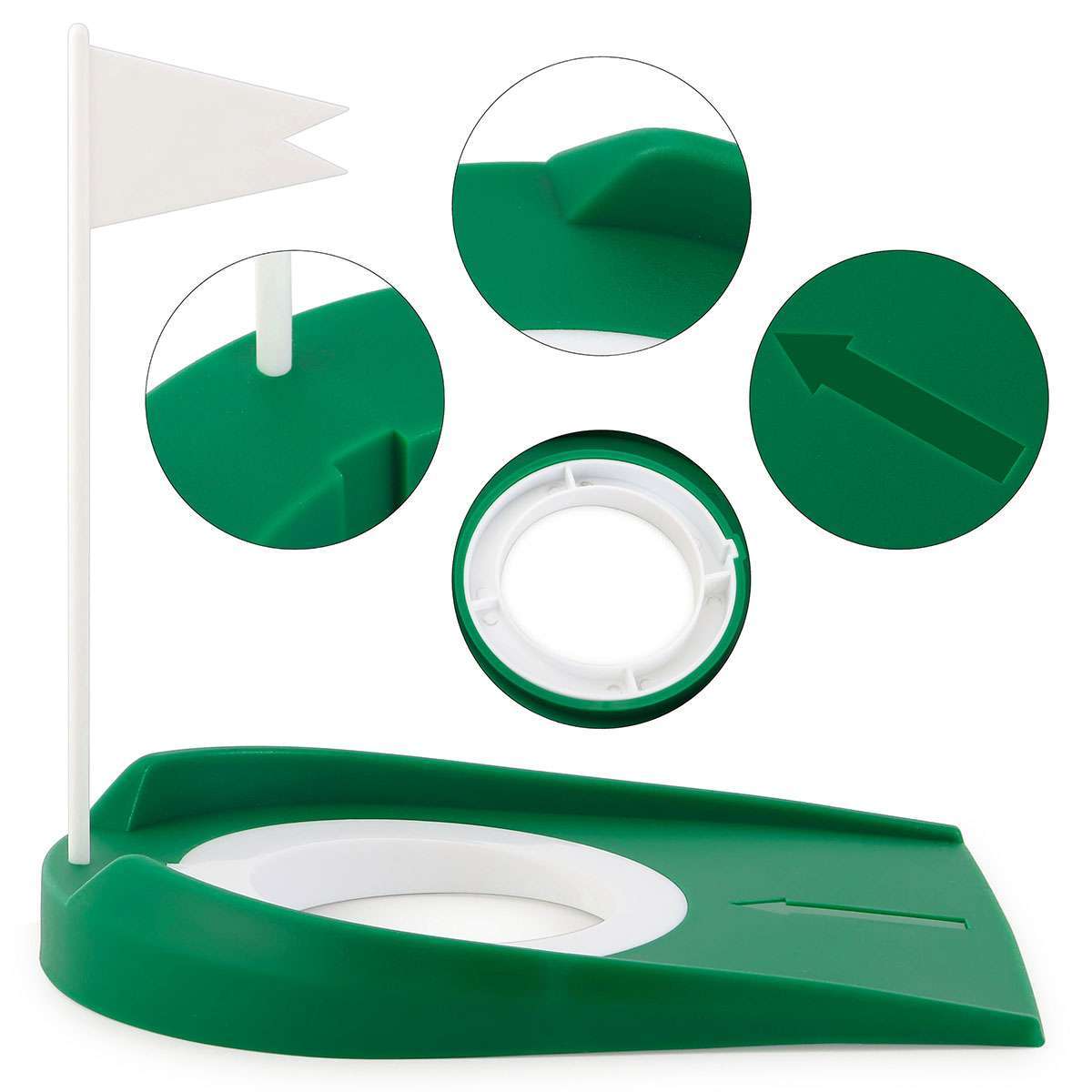 2 Pack Golf Putting Cup Indoor Outdoor Plastic Training Aids with Hole and Flag