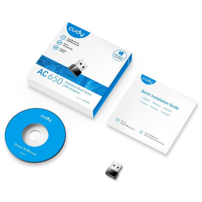 Cudy AC650 Nano Wireless Dual Band USB 2.0 Wi-Fi Adapter Dongle | WU650