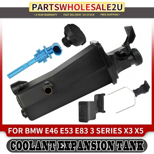 Radiator Coolant Overflow Expansion Tank Bottle Reservoir w/ Sensor for BMW E46