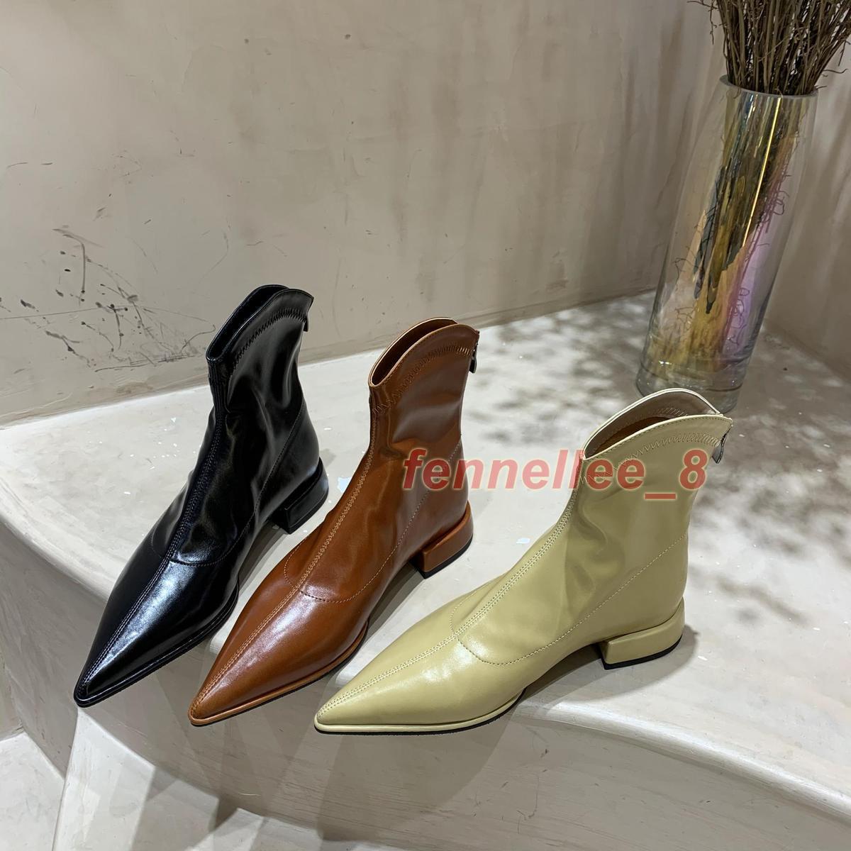 靴 twisted leather pointed toe zip boots twisted leather pointed toe zip boots