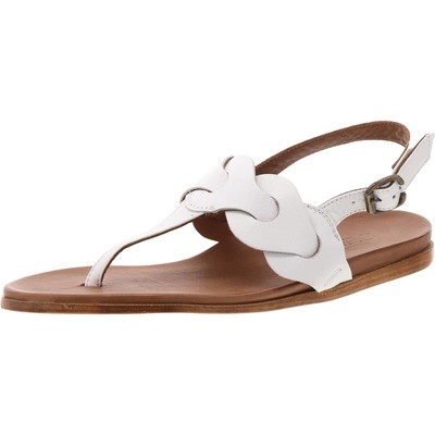Bueno Womens White Thong Flat Slingback Sandals Shoes 39 Medium (B,M) BHFO 2709