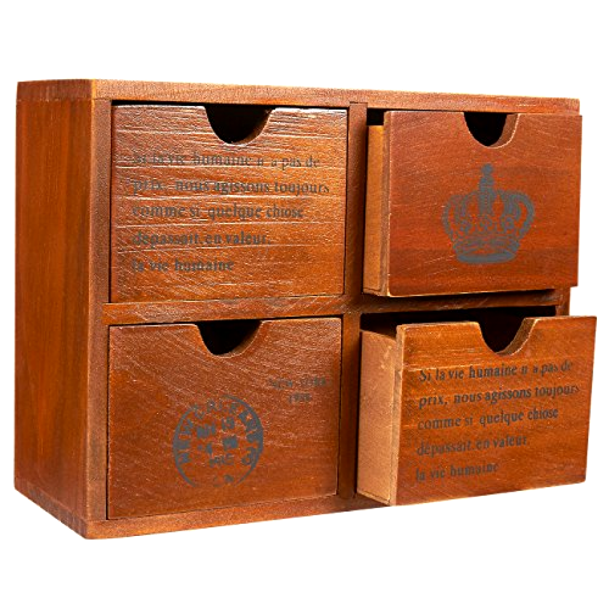 Juvale Decorative Wooden Chest Storage Box 4 Drawers Multipurpose