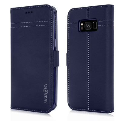 Genuine Leather Wallet Card Holder Case Cover for Samsung Galaxy S8 / S9 Plus