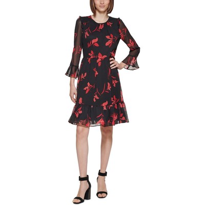 Женское красное мини-платье-сорочка Calvin Klein для вечеринок Petites 12P BHFO 3066