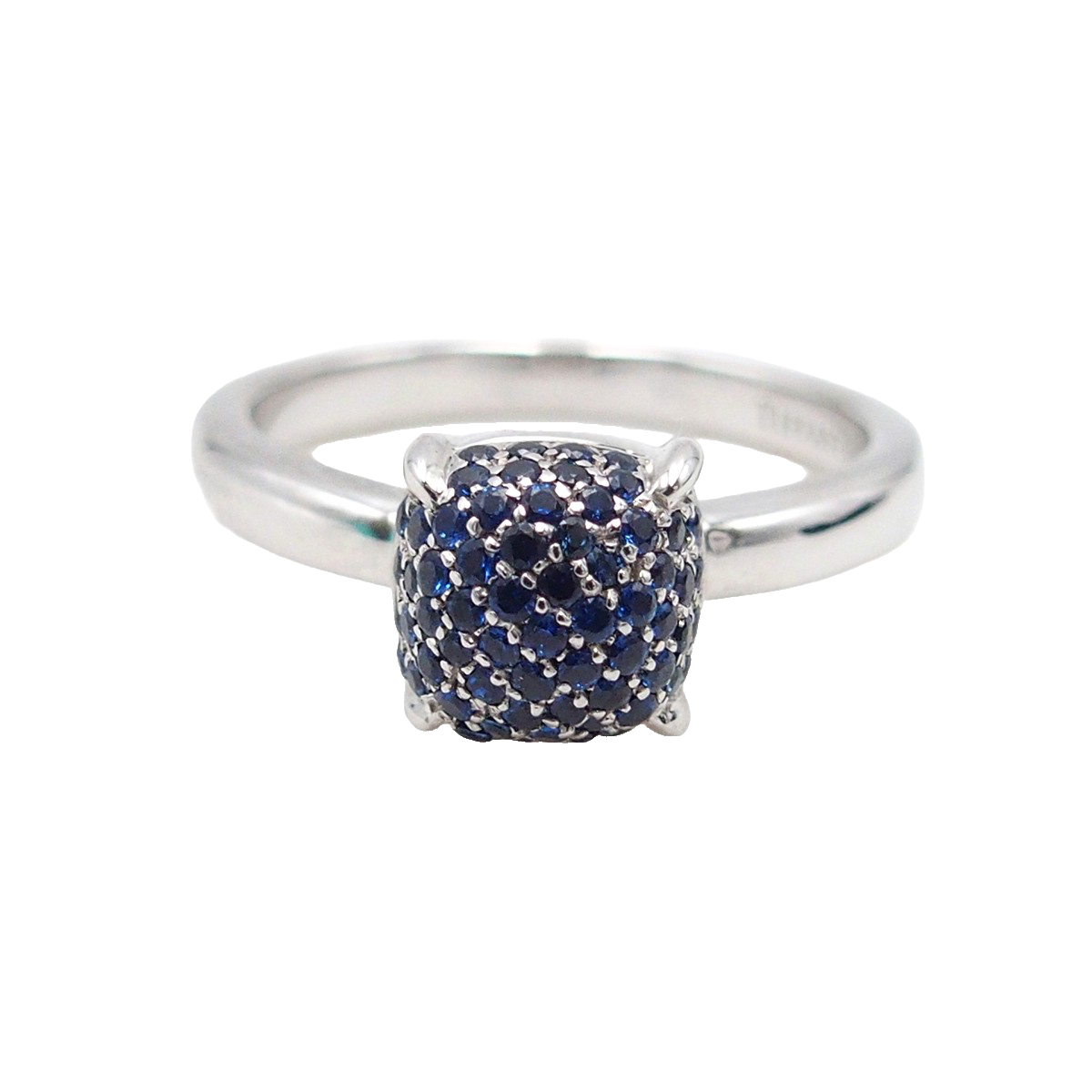 TIFFANY&Co. Sugar Stack White Gold (K18WG) Sapphire Ring Size 11.5 equivalent