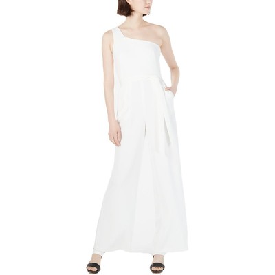 

Женский деловой комбинезон на одно плечо цвета слоновой кости Calvin Klein  BHFO 7476, Cream