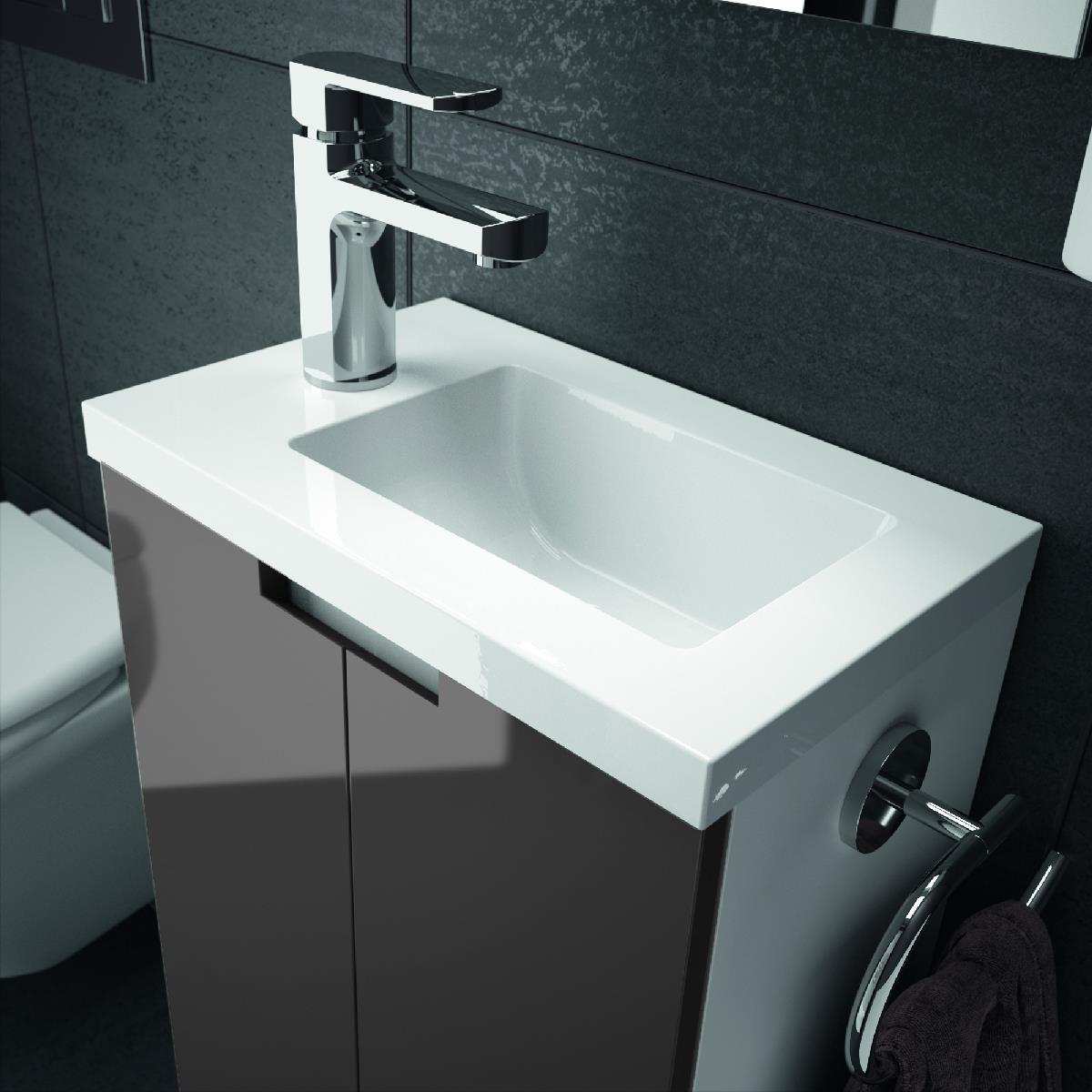 ALLIBERT Badmöbel Gäste-WC Set vormontiert anthrazit Waschtisch 40 cm