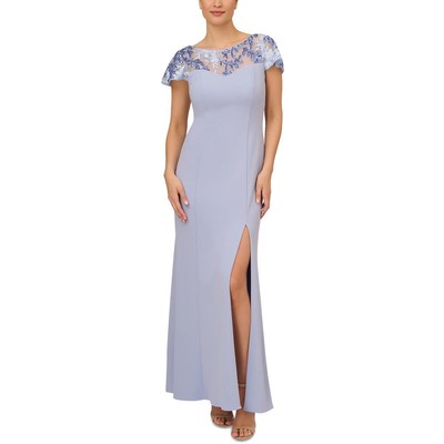 Женское вечернее платье Adrianna Papell из синего крепа с блестками, 6 BHFO 1787