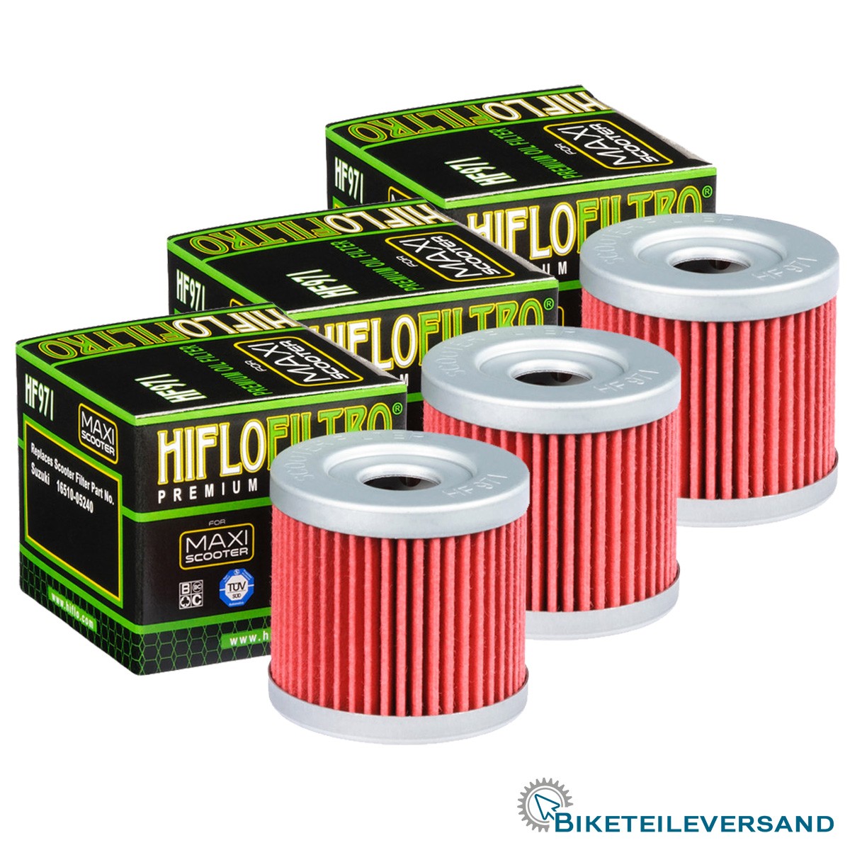 3X HIFLO Premium Ölfilter HF971