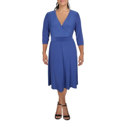 

Женское темно-синее платье миди Lauren Ralph Lauren Surplice  BHFO 8543, Lapis sea