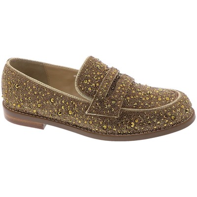 

Женские лоферы на плоской подошве Betsey Johnson Aron Gold 9,5 средний (B,M) BHFO 3572, Золотой, Aron