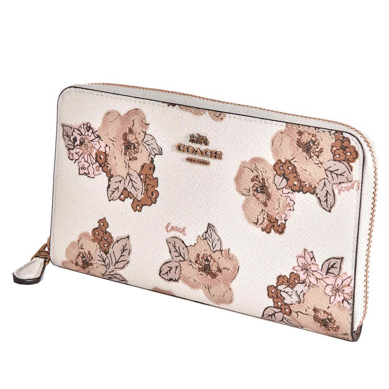 coach rose bouquet print wallet