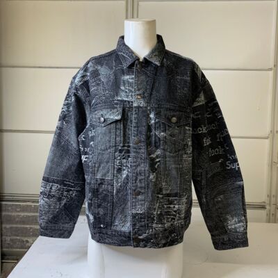 Supreme Archive Denim Jacquard Trucker Jacket Black