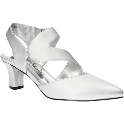 

Туфли Easy Street Womens VENUE Silver Dance Heels 7.5 Medium (B,M) BHFO 9864, Silver satin/gore