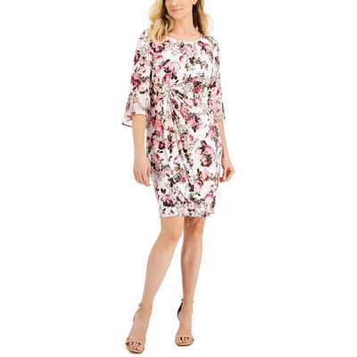 

Женское платье-футляр длиной выше колена с цветочным принтом Connected Apparel Petites BHFO 7991, Rose