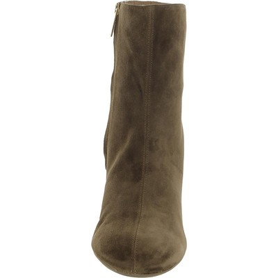 Pre-owned Aquatalia Womens Leonora Suede Block Heel Booties Ankle Boots Shoes Bhfo 9007 In White