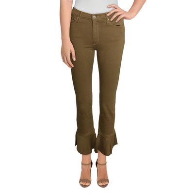 

Женские укороченные джинсы Stella Tan со средней посадкой и рюшами цвета черной орхидеи  BHFO 1355, Khaki, Stella