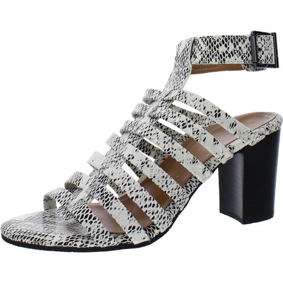 Vionic Womens Sami B/W Leather Block Heels Shoes 6 Wide (C,D,W) BHFO 9279