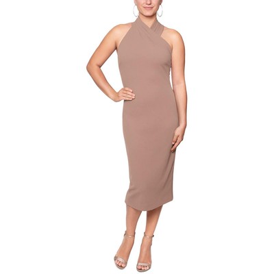 Женское платье миди из коричневого крепа длиной до колена от Harland Rachel Roy XL BHFO 1702