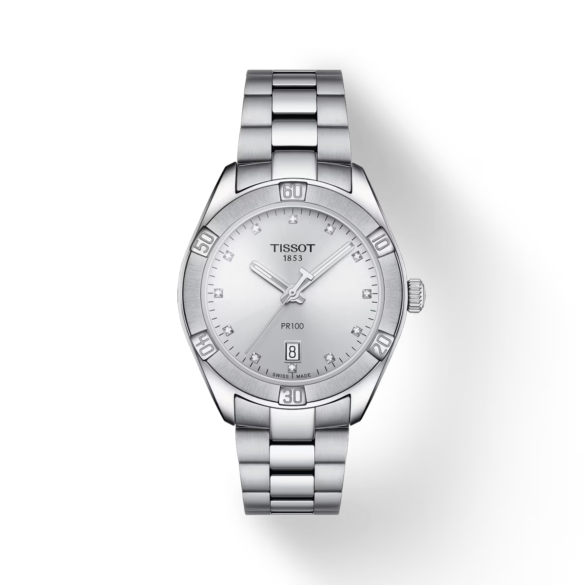 Pre-owned Tissot Pr 100 Sport Chic Stainless Steel Women's 36mm Watch T1019101103600