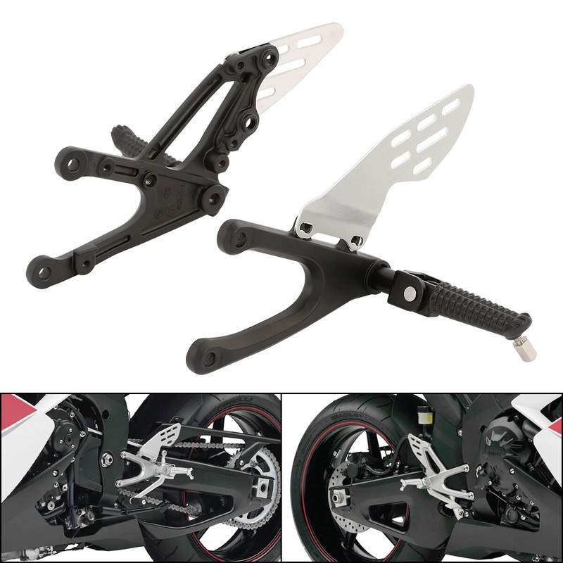 For Yamaha YZF-R1 YZF R1 07 08 Black Aluminum Front Rider Foot Pegs Bracket
