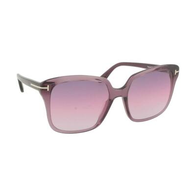 Pre-owned Tom Ford Sunglasses Women Transparent Violet Square Ft0788 81z 56mm Faye-02 In Violet, Purple