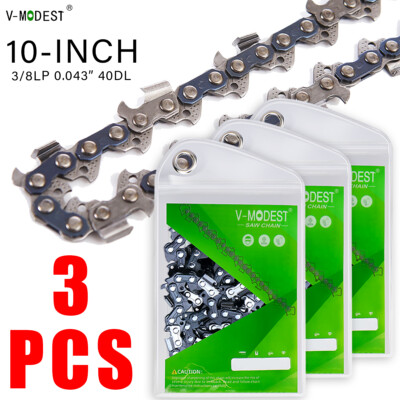 Chainsaw Chain 10-INCH 40DL .043'' 3/8''LP Fit BLACK+DECKER/WORX/CRAFTSMAN/RYOBI