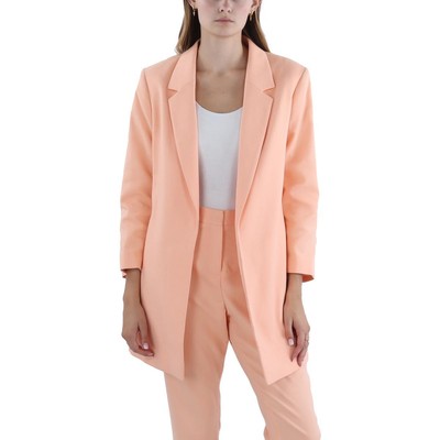 Tahari ASL Womens Orange Knit 3/4 Sleeves Open-Front Blazer Jacket 4 BHFO 1465