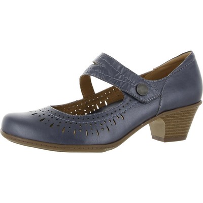 

Earth Womens Dione Blue Leather Туфли на каблуке Mary Jane 9,5 Medium (B,M) BHFO 6454, Navy metallic leather, Dione