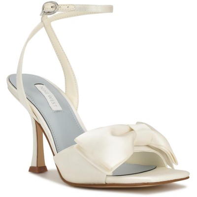 Женские туфли Nine West Yaway с атласным бантом цвета слоновой кости на каблуке 7 средних размеров (B,M) BHFO 7638
