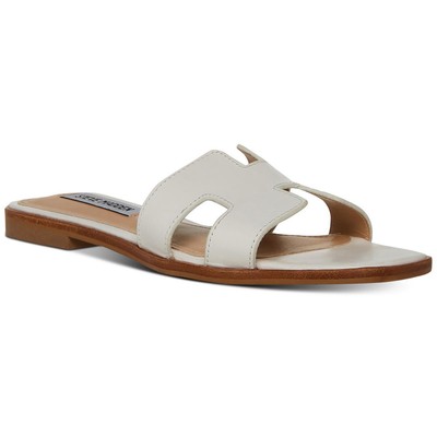 Женские босоножки Steve Madden Hadyn White Slide 6 среднего размера (B,M) BHFO 6743