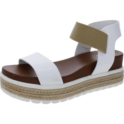 Mia Womens Kandice White Ankle Platform Sandals Shoes 7.5 Medium (B,M) BHFO 4933