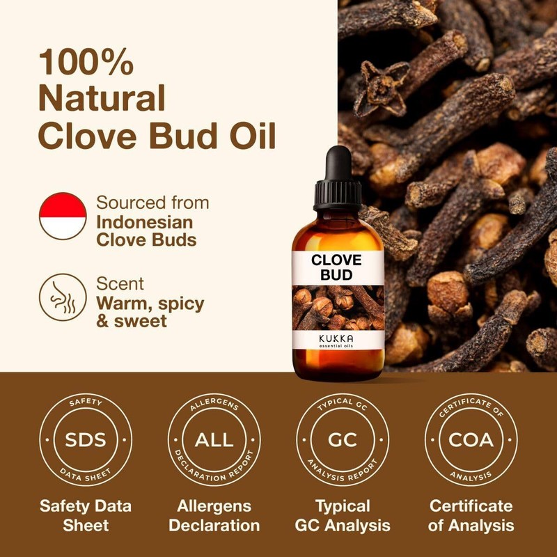 Kukka Clove Oil for Oral Care, Teeth & Gums Cloves Oil - Natural Clove Essential