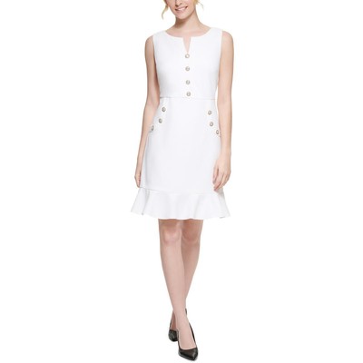 

Женское мини-платье выше колена с воланами от Karl Lagerfeld Paris Day To Night BHFO 6744, Soft white
