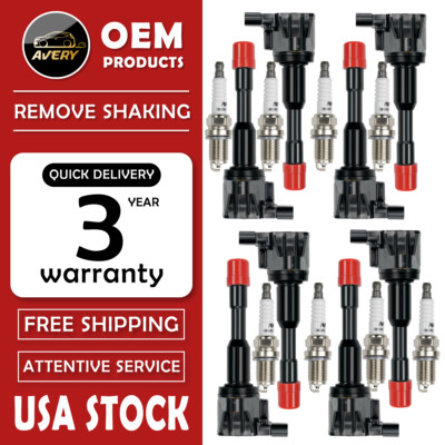 OEM 8 Ignition Coil & Spark Plug For 1.3L Honda Civic Hybrid L4 2006-2011 UF374