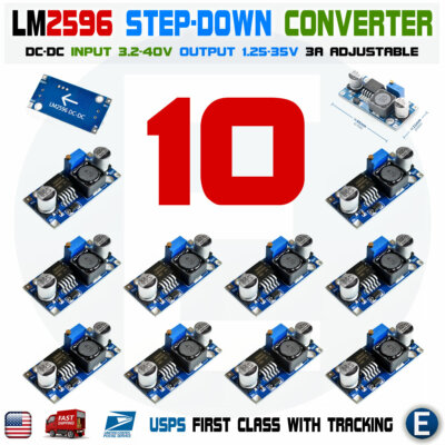 10PCS dc-dc adjustable power step-down module Supply Converter 3A LM2596S