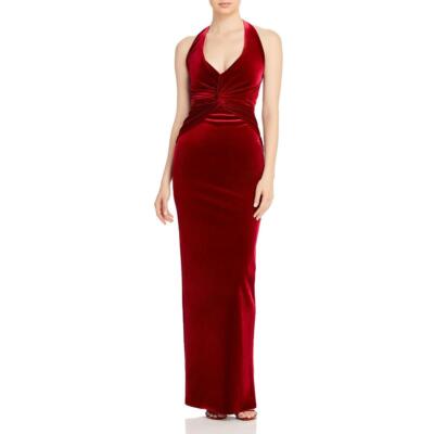 

Женское бархатное вечернее платье Chiara Boni с лямкой на шее BHFO 0383, Garnet