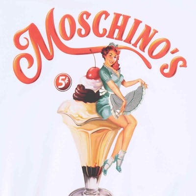 Pre-owned Moschino White Ice Logo Print Cotton Hoodie