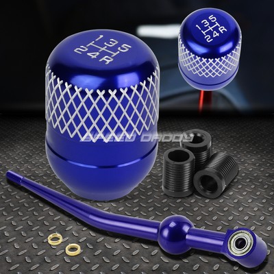 КОРОТКИЙ ПЕРЕКЛЮЧАТЕЛЬ ПЕРЕДАЧ ИЗ СИНЕГО АЛЮМИНИЯ С ОДНИМ ИЗГИБОМ + СИНЯЯ 5-СТУПЕНЧАТАЯ РУЧКА С СЕТКОЙ ДЛЯ EK/ EJ/ EG/DC