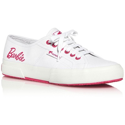 Женские скейт-туфли Superga с джинсовым принтом Barbie Movie розового цвета 6 Medium (B,M) 5897