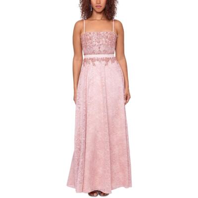 

Женское розовое вечернее макси-платье Betsy - Adam с бисером  BHFO 5382, Blush