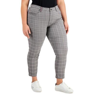 

Tommy Hilfiger Womens Glen Plaid Straight Leg Pants Trousers Plus BHFO 6189, Black multi
