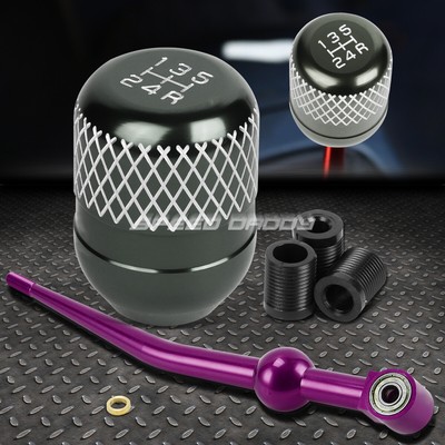 КОРОТКИЙ ПЕРЕКЛЮЧАТЕЛЬ ПЕРЕДАЧ ИЗ ФИОЛЕТОВОГО АЛЮМИНИЯ С ОДНИМ ИЗГИБОМ + СЕРАЯ 5-СТУПЕНЧАТАЯ РУЧКА С СЕТКОЙ ДЛЯ EK/ EJ / EG