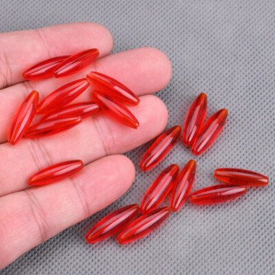 20pcs Oval Tube Shape 22x6mm Crystal Glass Loose Beads For Jewelry Making DIY