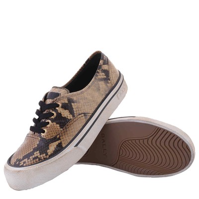 Pre-owned Bally Lyder Snakeskin-effect Low-top Sneakers In Check Description