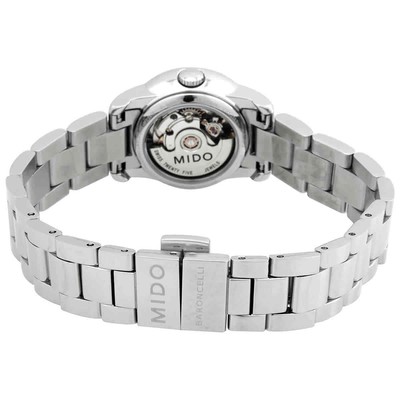 Pre-owned Mido Baroncelli Iii Automatic Black Mop Ladies Watch M010.007.11.121.00