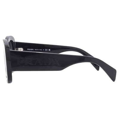 Pre-owned Prada Dark Grey Oval Ladies Sunglasses Pr A13s 1ab5s0 54 Pr A13s 1ab5s0 54 In Gray